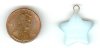 1 20x5mm Light Aqua Fiber Optic Star Pendant